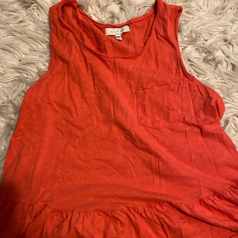 Coral medium peplum tank